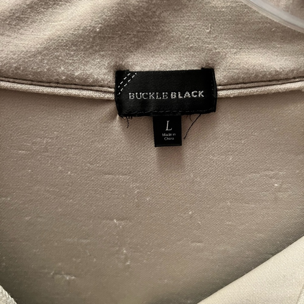 Women’s Buckle Black Half-Zip Hoodie in Stone Taupe - Picture 2 of 3
